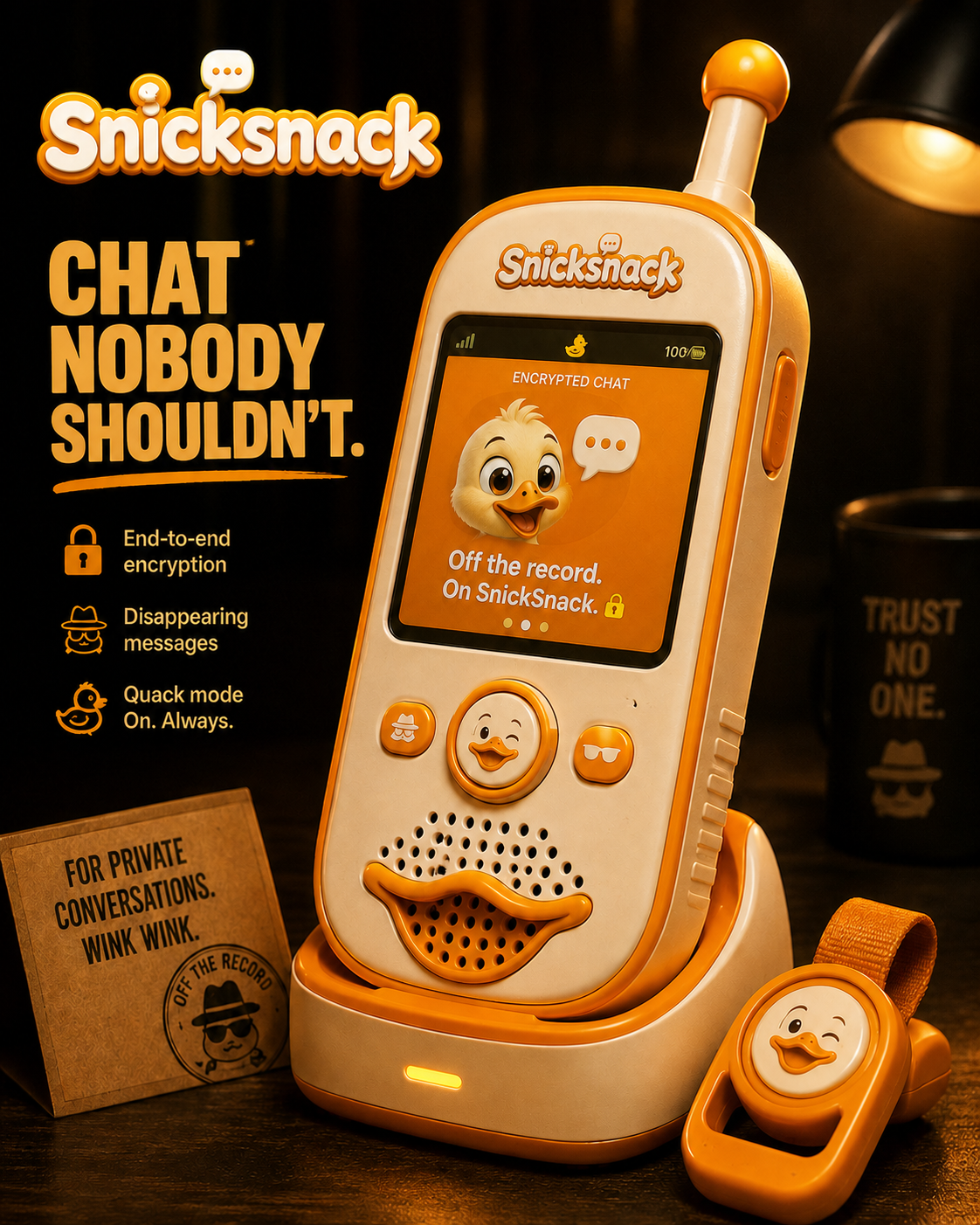 Reklam för den kommande SnickSnack-telefonen